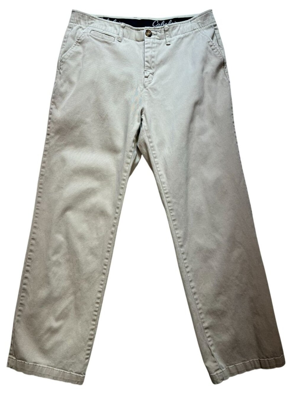 Cabela's Mens Chino Pants Size 34x32 Classic Fit Beige Stretch Straight Leg